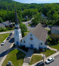 Drone view of Catholic Church