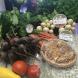 farm market products featuring fresh vegetables and pie