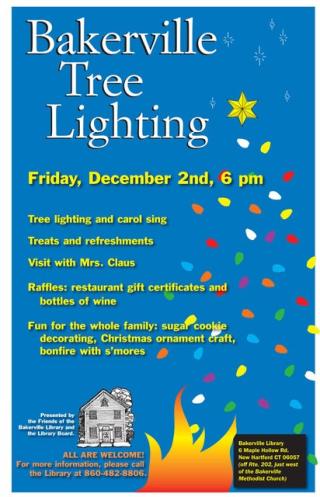 Bakerville Library Holiday Event December 2nd 6:00pm