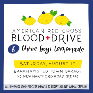 Flyer for blood drive and lemonade stand