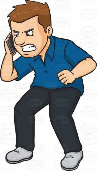angry man holding a cell phone