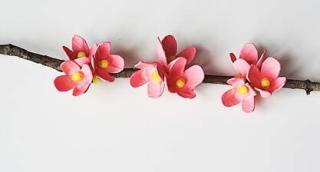image of craft - stick with pink flowers