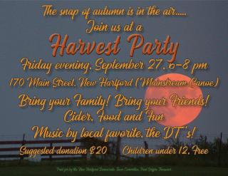 harvest moon with party invitation details