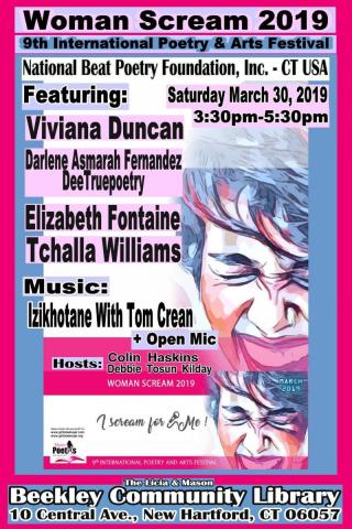 Flyer for Woman Scream Poetry Event