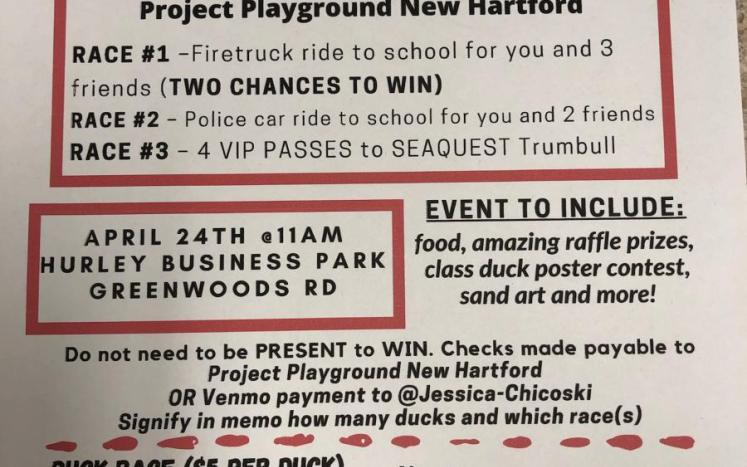 photo of duck race flyer with details about the event